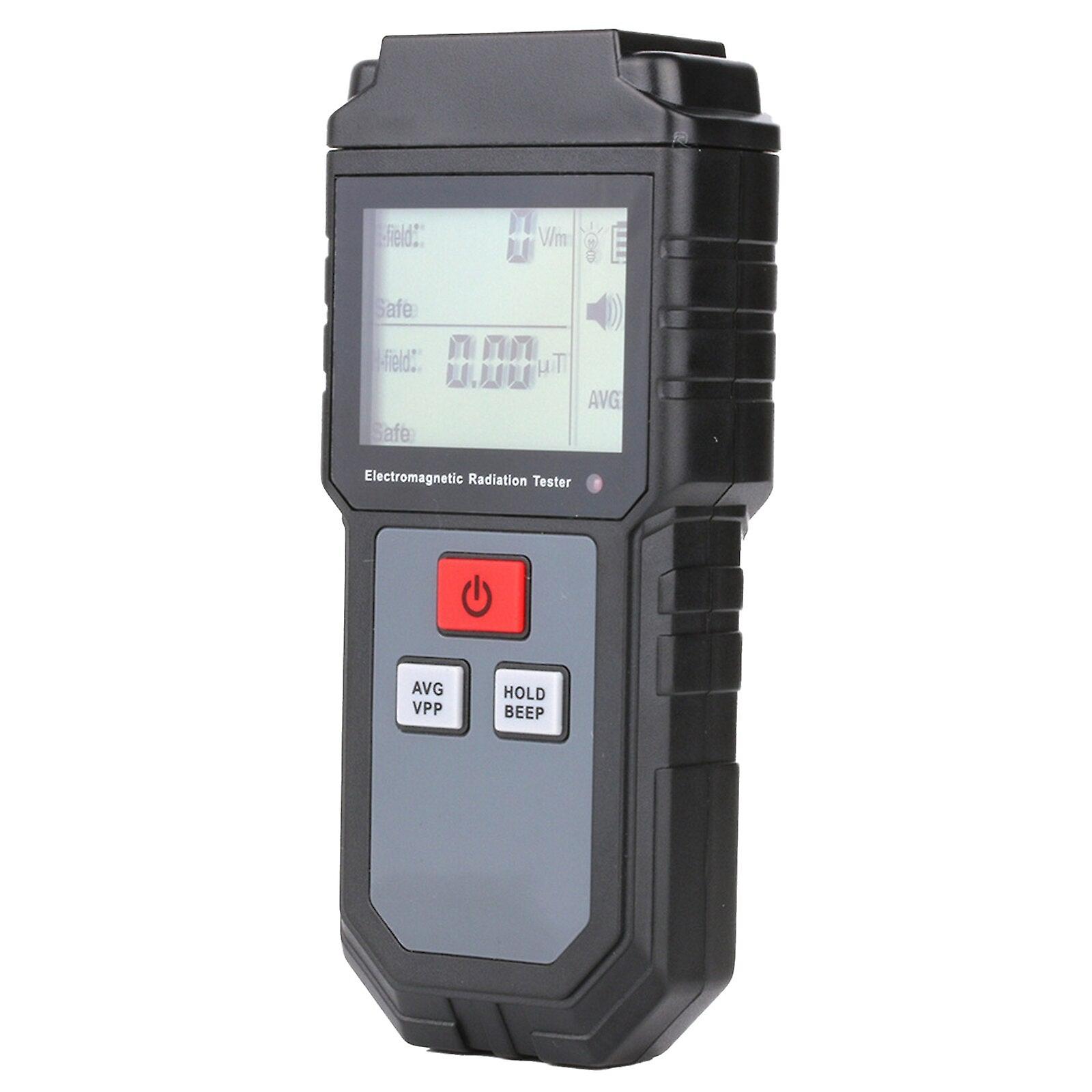 Abs Radiation Detector Digital Dosimeter Geiger Counter Electric Magnetic Field Black 1 V/m