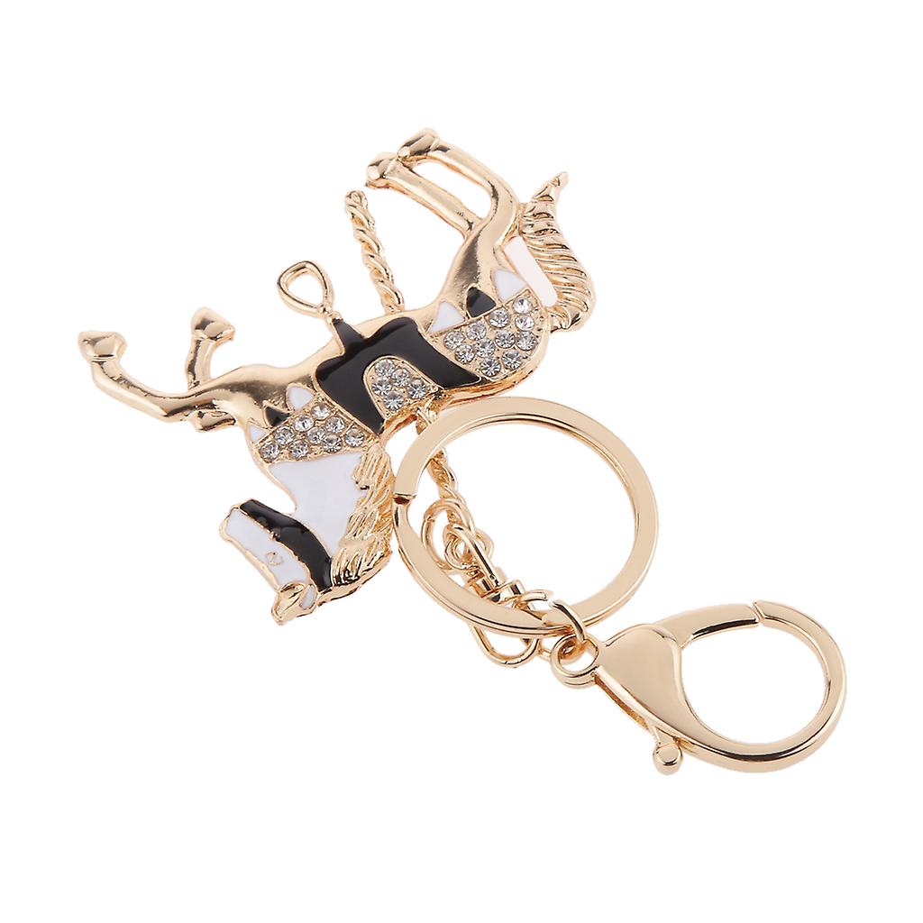 Rhinestone Crystal God of Wealth Pendant Keyring Key Chain