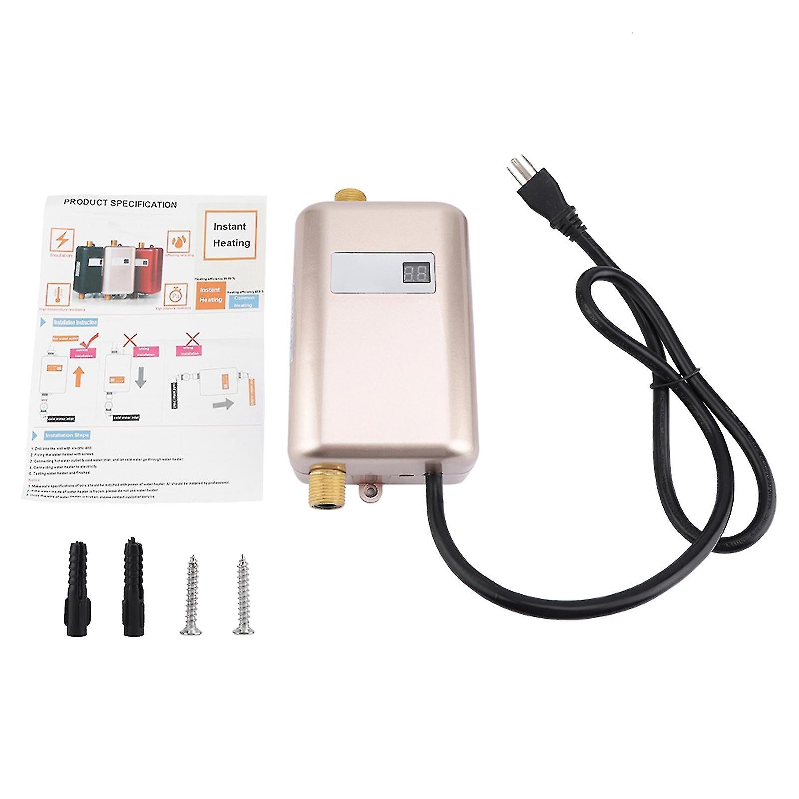 110V 3000w mini electric tankless instant hot water heater kitchen washing  us plug golden | Fruugo BH