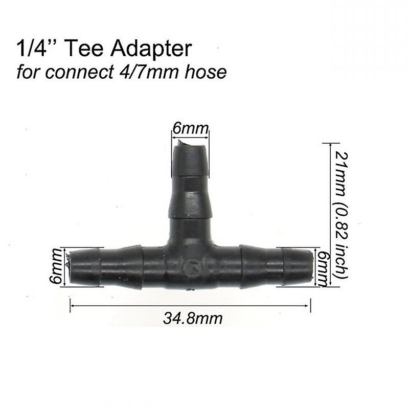 100 Pcs Tee Hose Fitting 4/7mm- T Fitting Connector PVC Sprinkler Nozzle