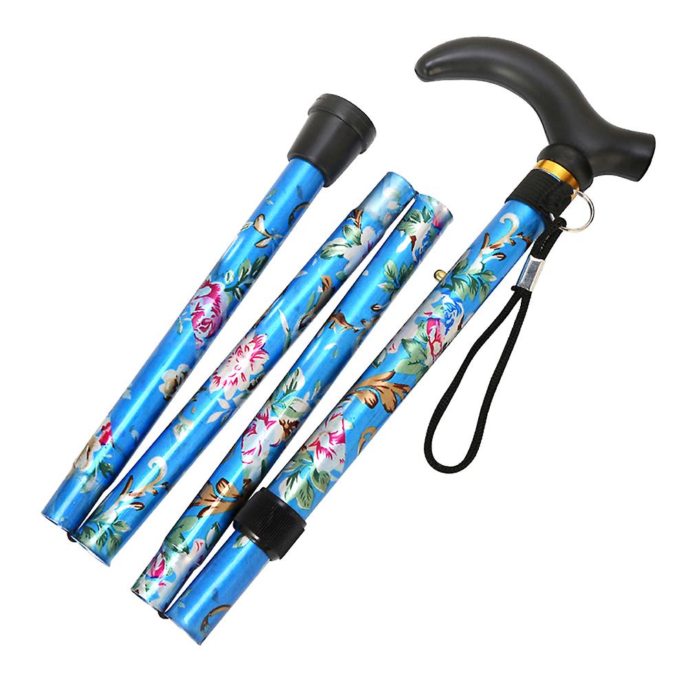 Five-section Folding Cane Trekking Pole With Wooden Handle