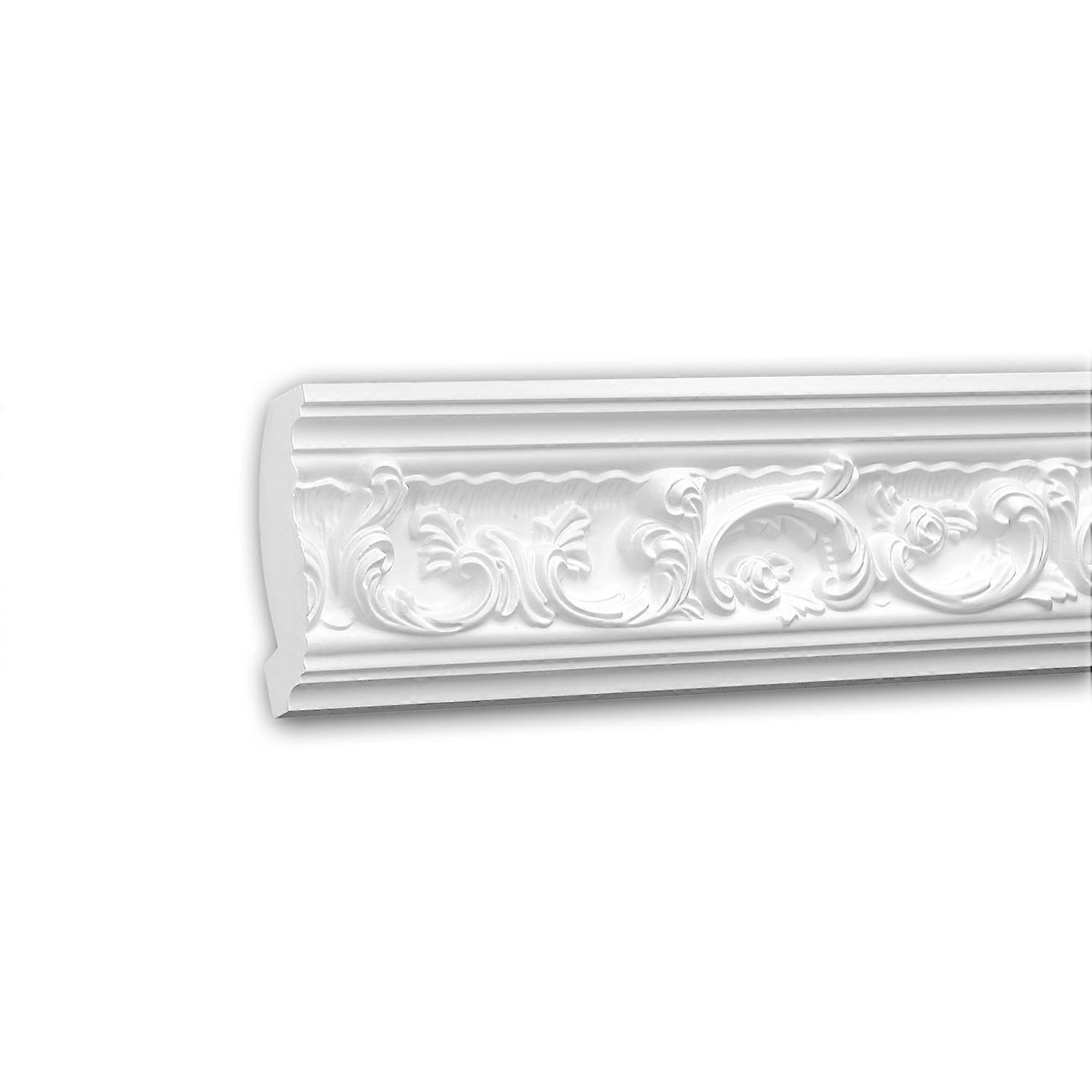 e-Delux GmbH 1 x Corniche 150124 Profhome blanc Mousse de polyuréthane rigide prétraité léger, solide, indéformable