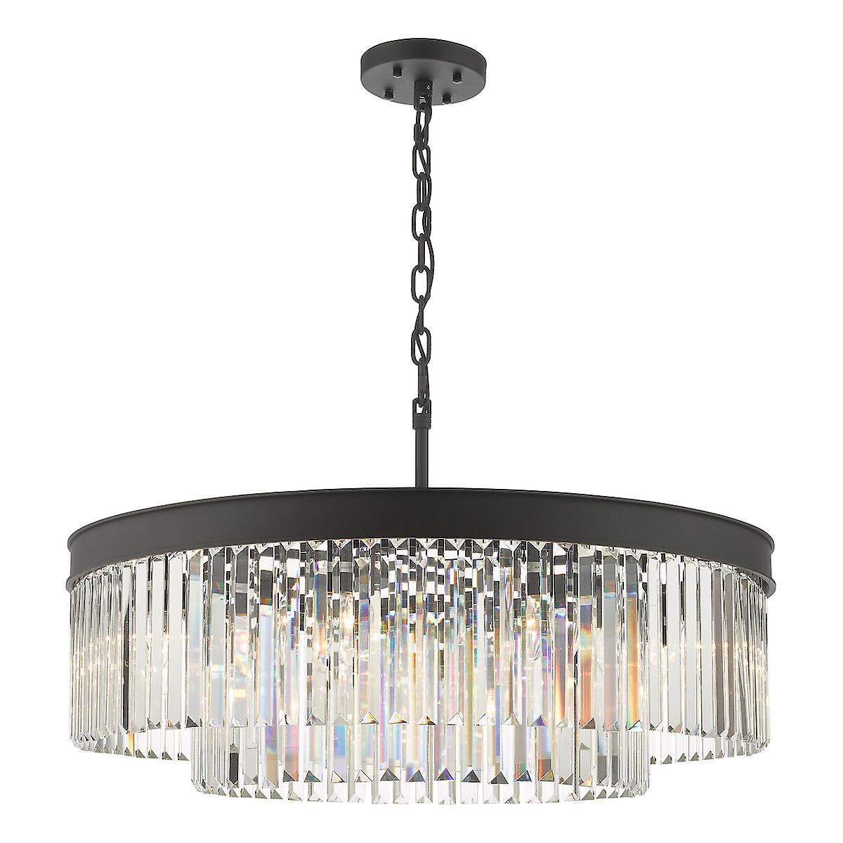 Celeus 8 Light Chandelier Anthracite & Crystal