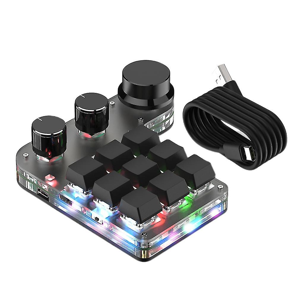 Portable Mini One-handed Mechanical Gaming Keypad 9 Fully Programmable Keys