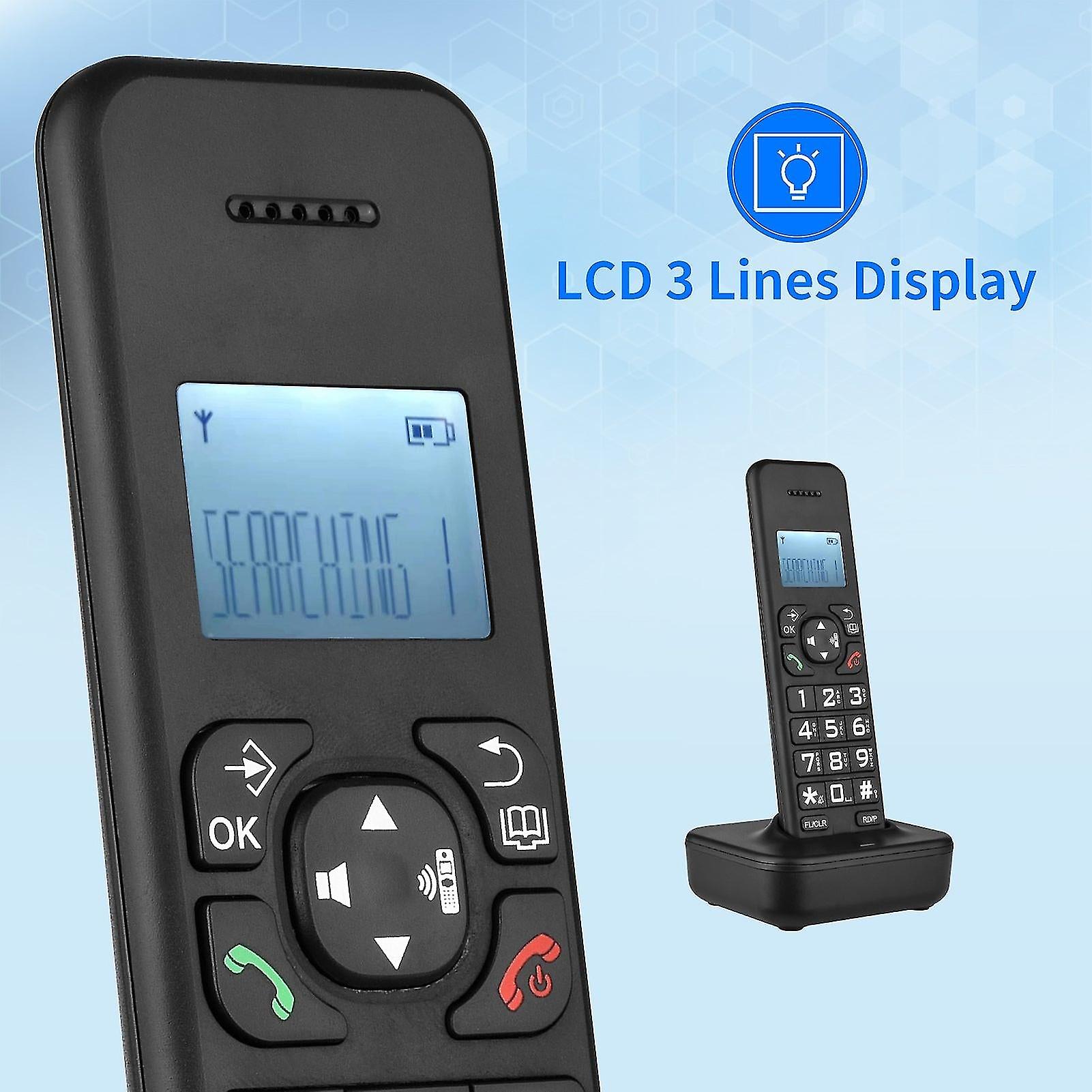 D1102b Cordless Phone With Answering Machine Caller Id Call Waiting 1.6 Inch Backlight Lcd 3 Lines Screen