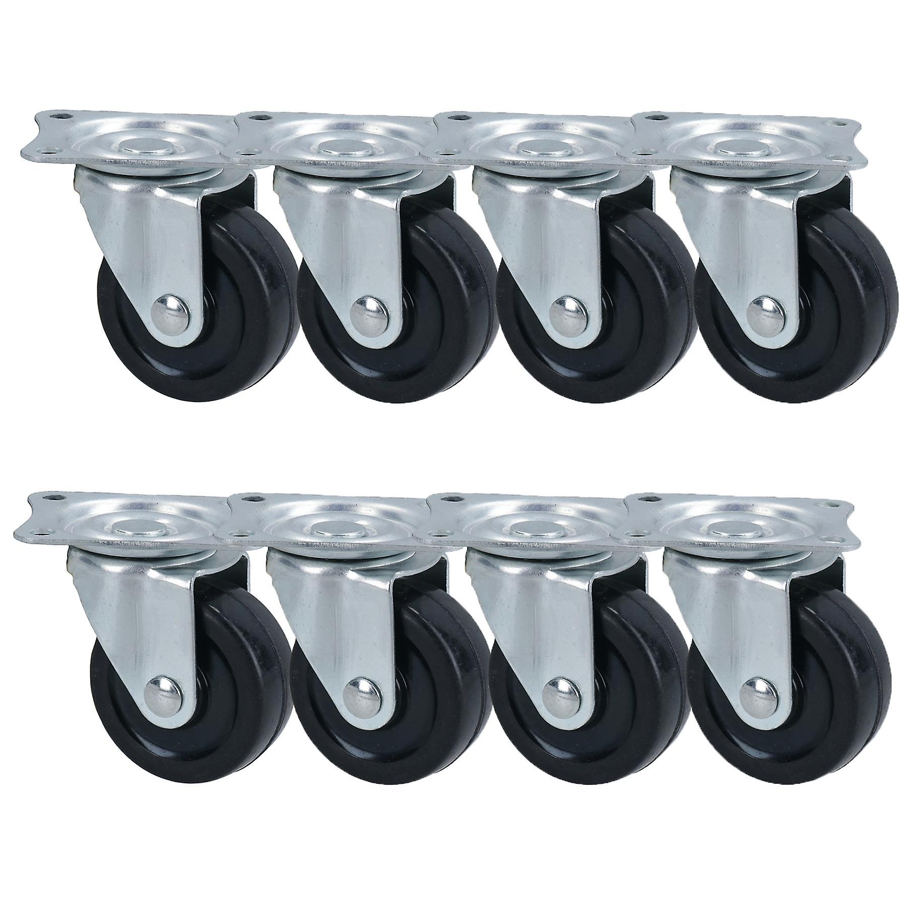 2” (50mm) Heavy Duty Swivel Castor Wheels Trolley Furniture Rubber Wheel 8pc
