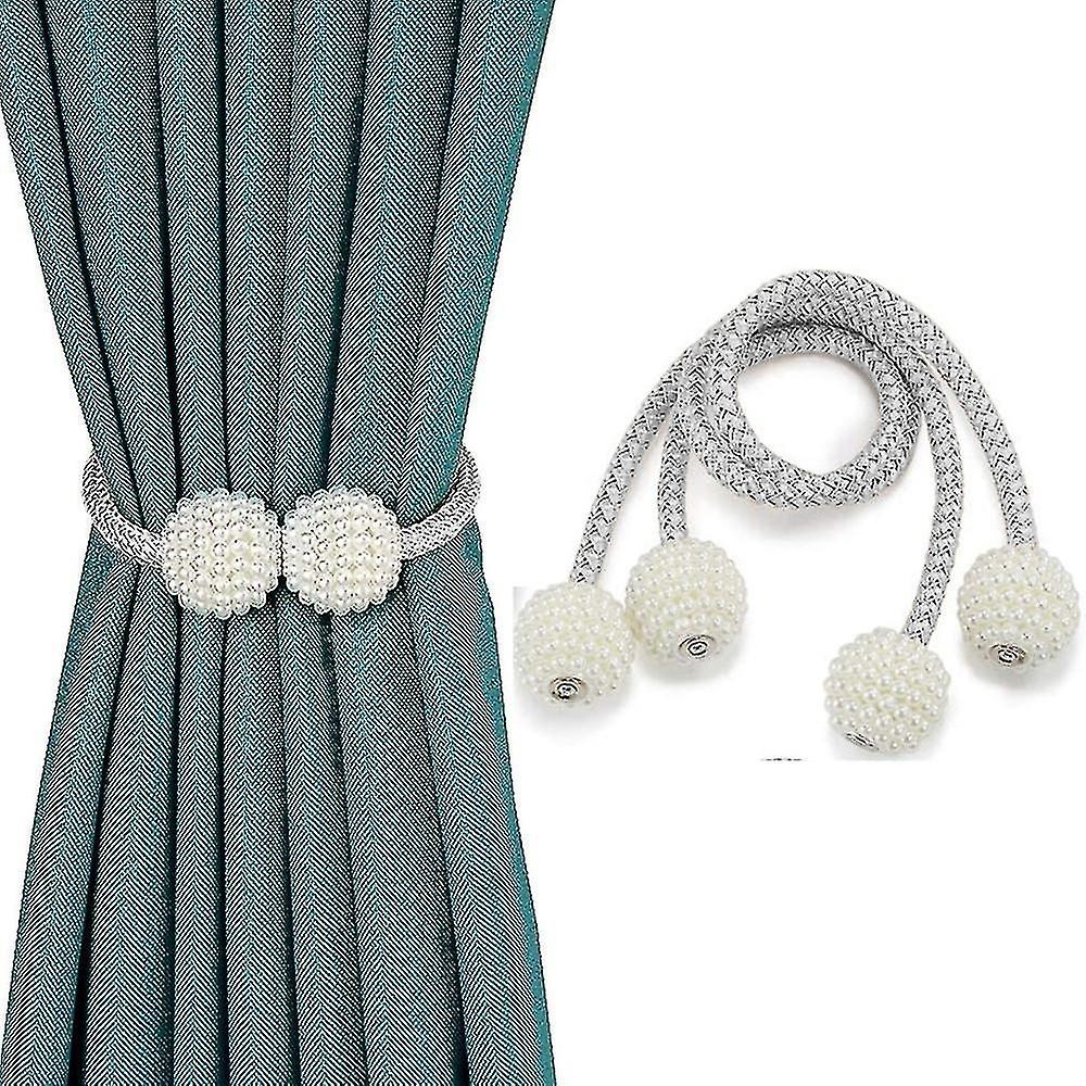 2pcs Curtain Tiebacks Clips Decorative Rope Holdbacks, Drapery Tie Backs Weave Holder For Window Dra