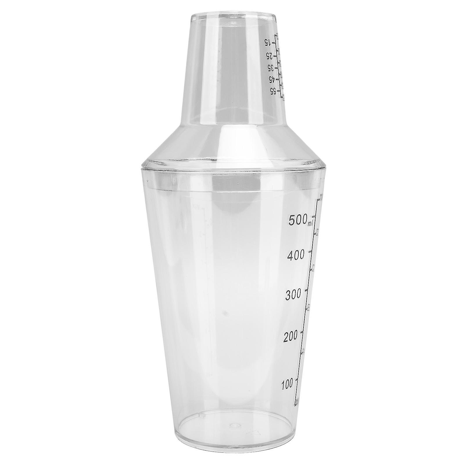 500ML Transparent Cocktail Shaker Set with Clear Scale, Spill-Proof