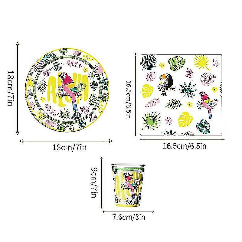 1 Set Tableware Set Disposable Plates Cups Party Supplies (assorted Color)
