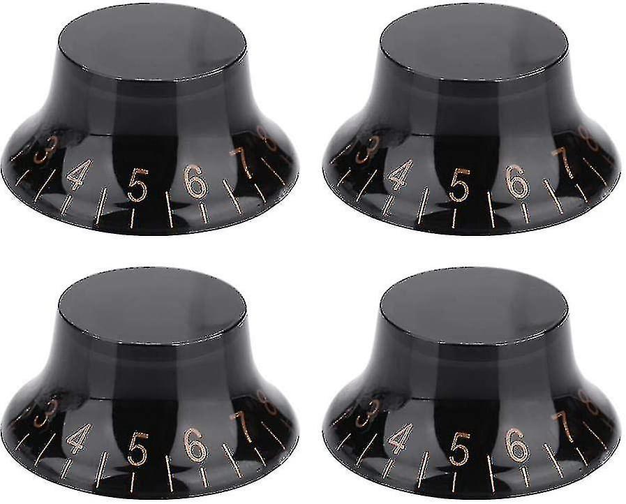 4 Pcs Speed Tone Volume Control Knobs For Electric Guitar Accessory(black+gold)