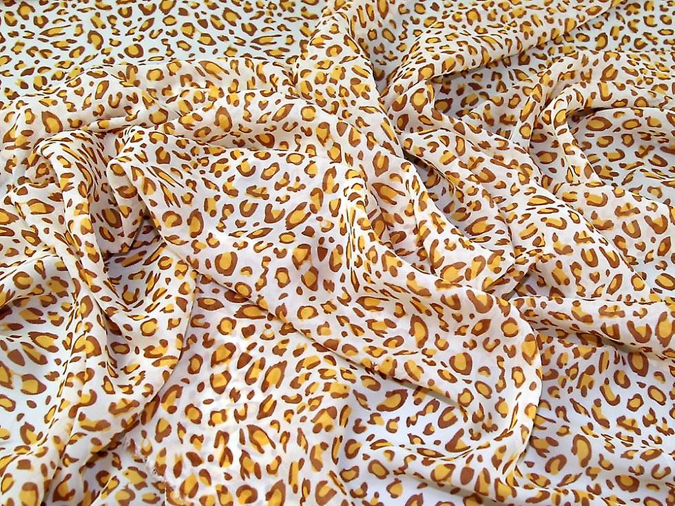 Minerva Sheer Chiffon Fabric Gold & Tan - per metre