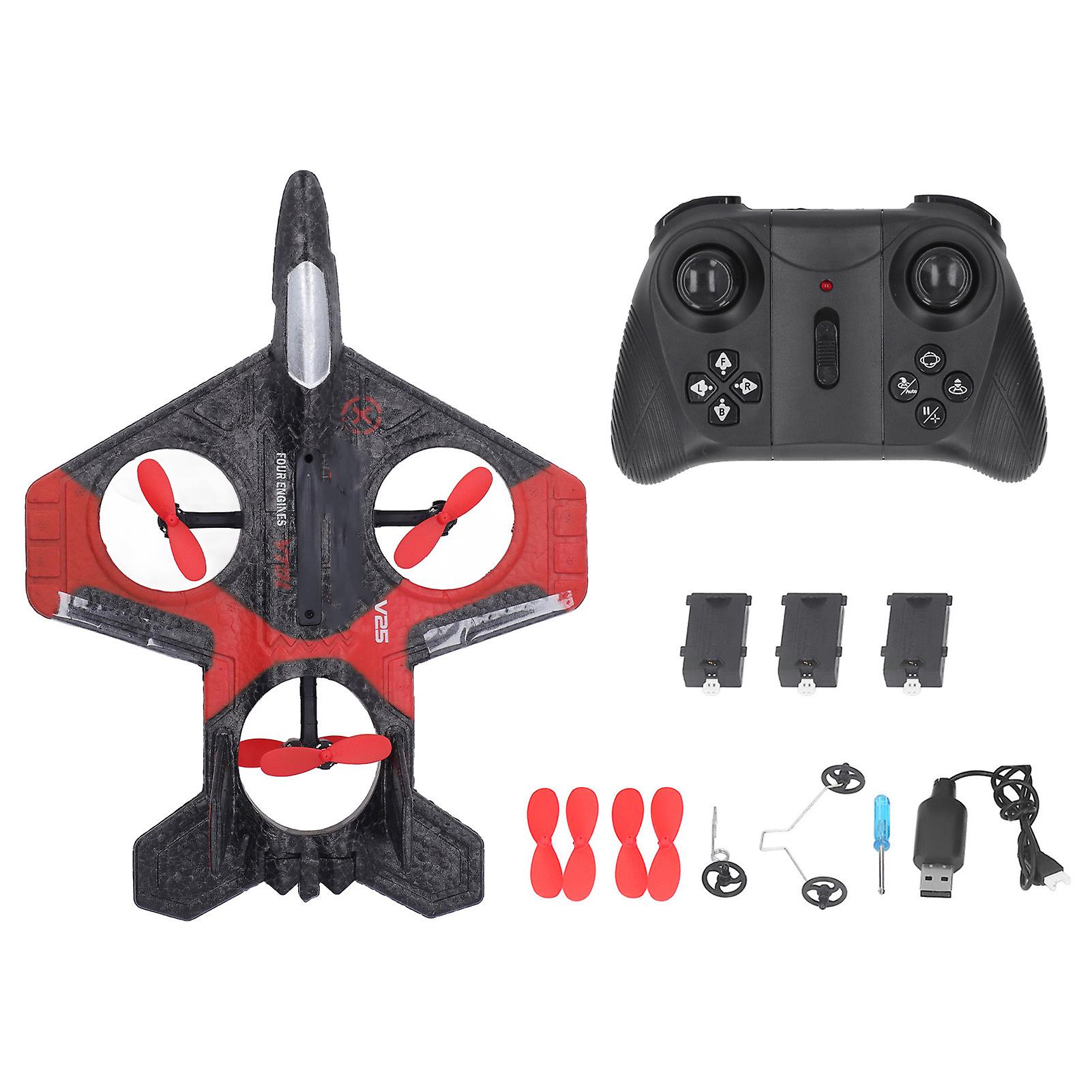 RC Drone Portable EPP Remote Control Plane with Colorful LED Lights and Spare Propellers for Kids Toy Gift