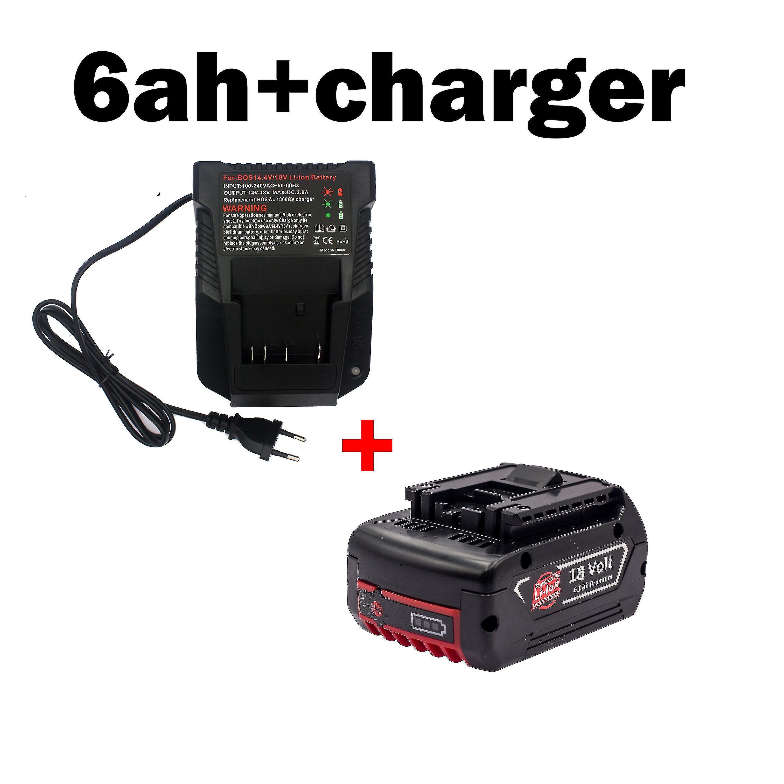 18v6.0a Rechargeable Li-ion Battery For Bosch 18v 6ah Power Tool Backup 6000mah Portable Replacement Bat609 Indicator Light