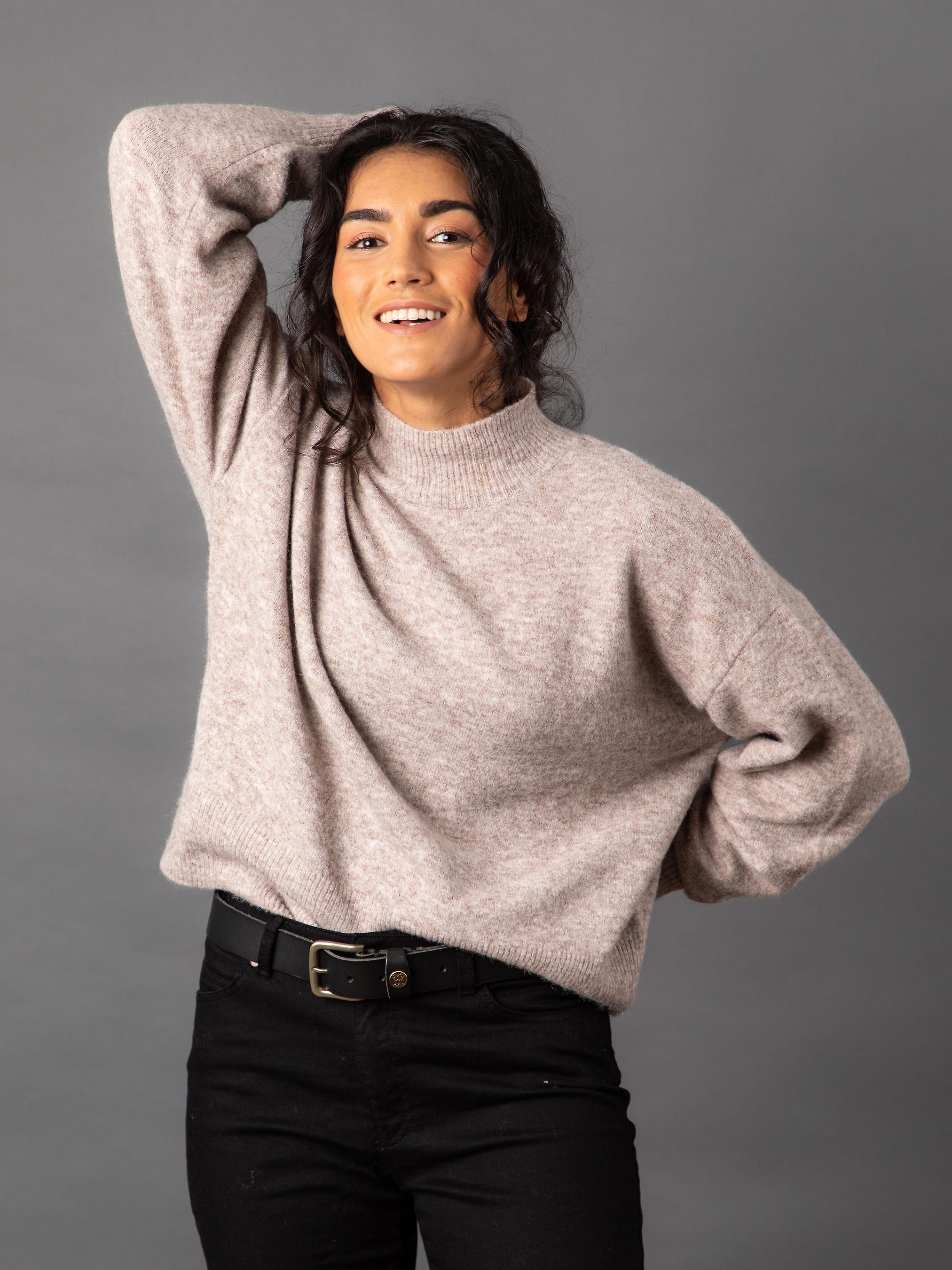 Sheeka High Neck Jumper in Beige