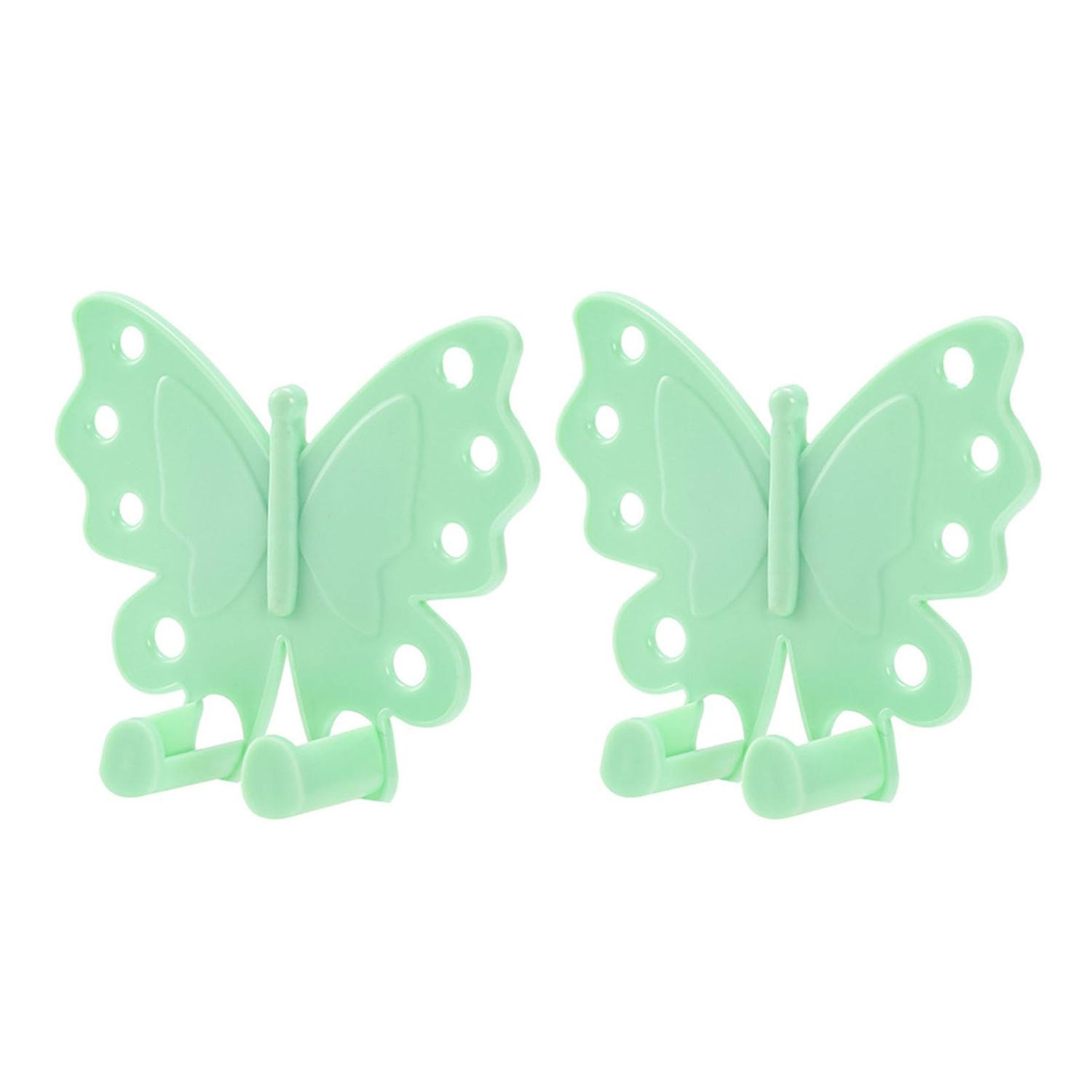 2Pcs Power Cord Hooks Punch-free Design Strong Creative Shape Butterfly-Shaped Power Plug Socket Hol