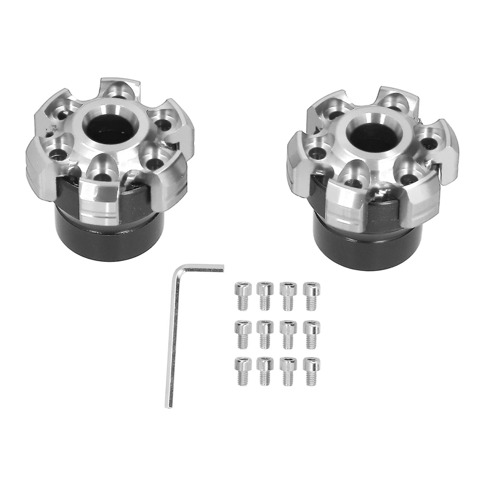 2PCS Wheel Fork Frame Sliders Crash Protection CNC Aluminium Alloy Universal for Motorcycles BikesSilver