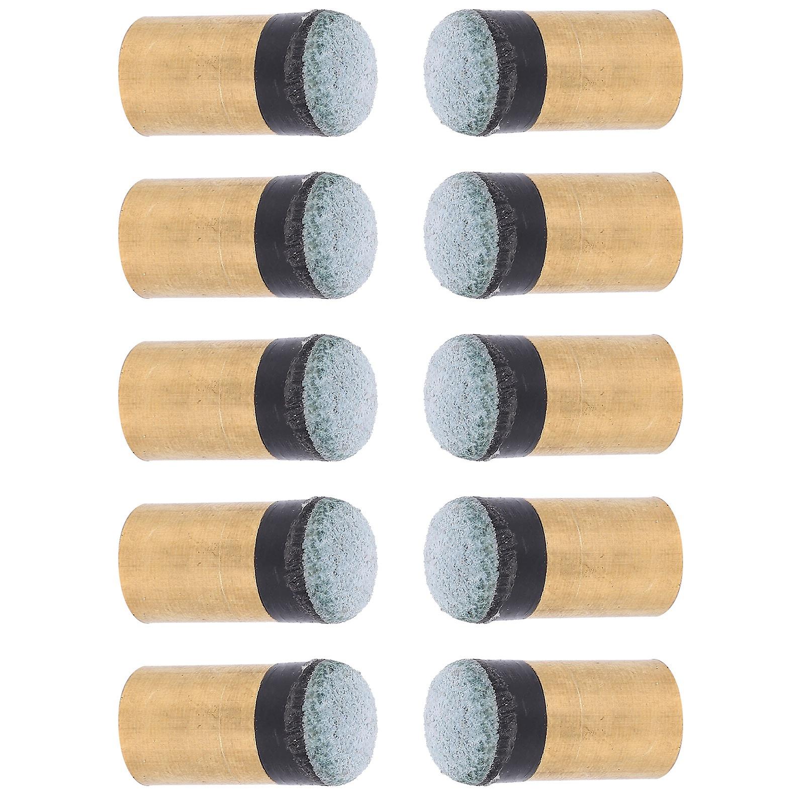 10pcs 10MM Billiards Pool Cue Tips Screwon Copper PU Leather