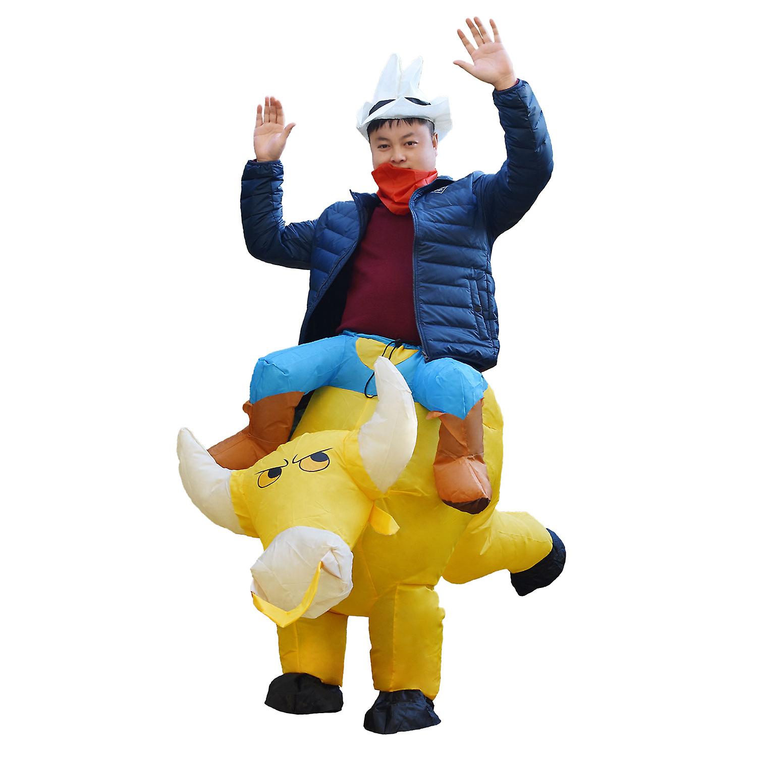 Inflatable Yellow Bull Riding Costume