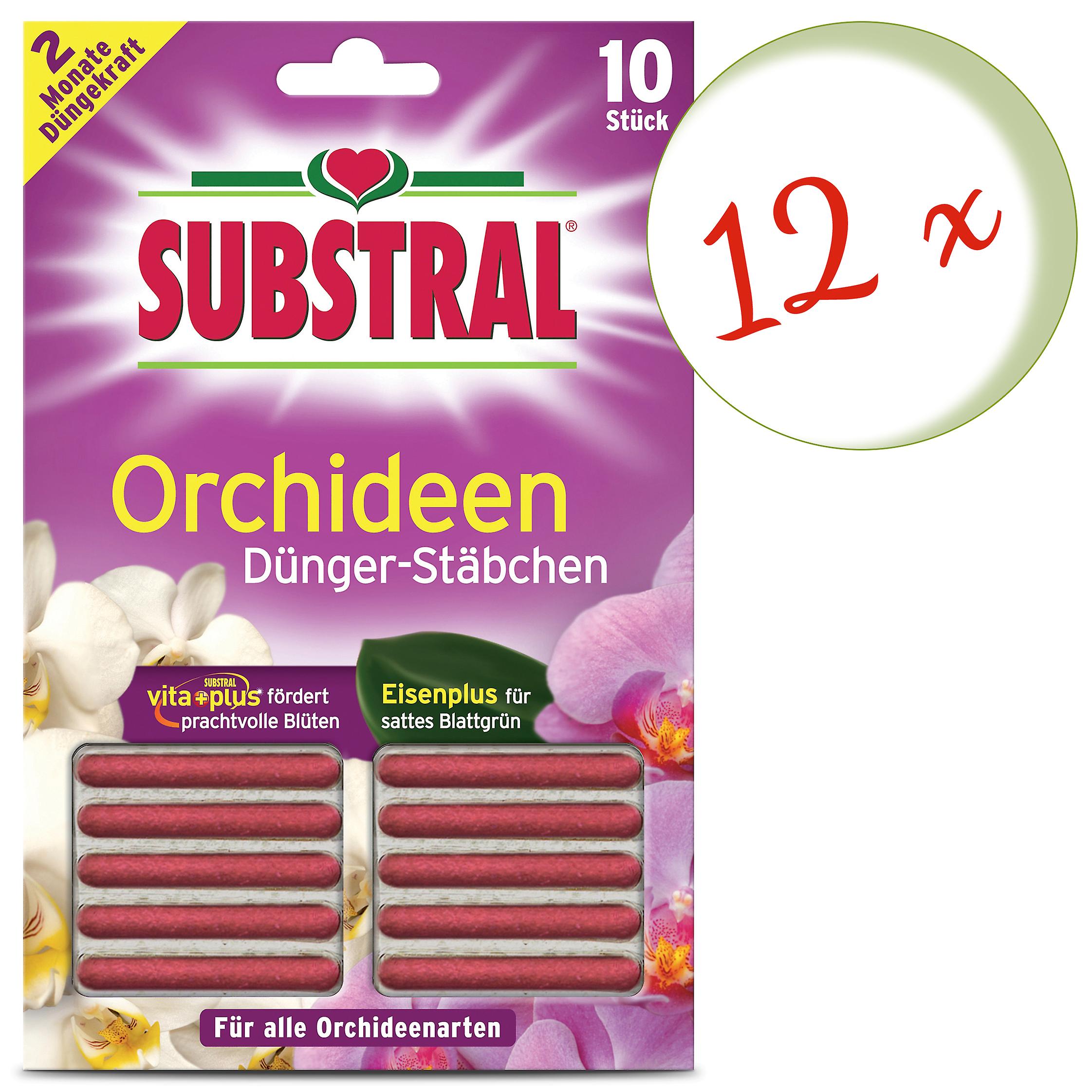 12 x SUBSTRAL® orchid fertiliser sticks, 10 pieces