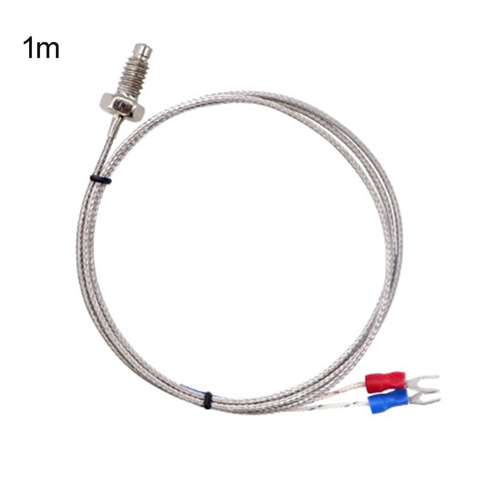 1/2/4/5m K Type Thermocouple Probe Imperial M6 Screw Temperature Sensor Meter Qinhai