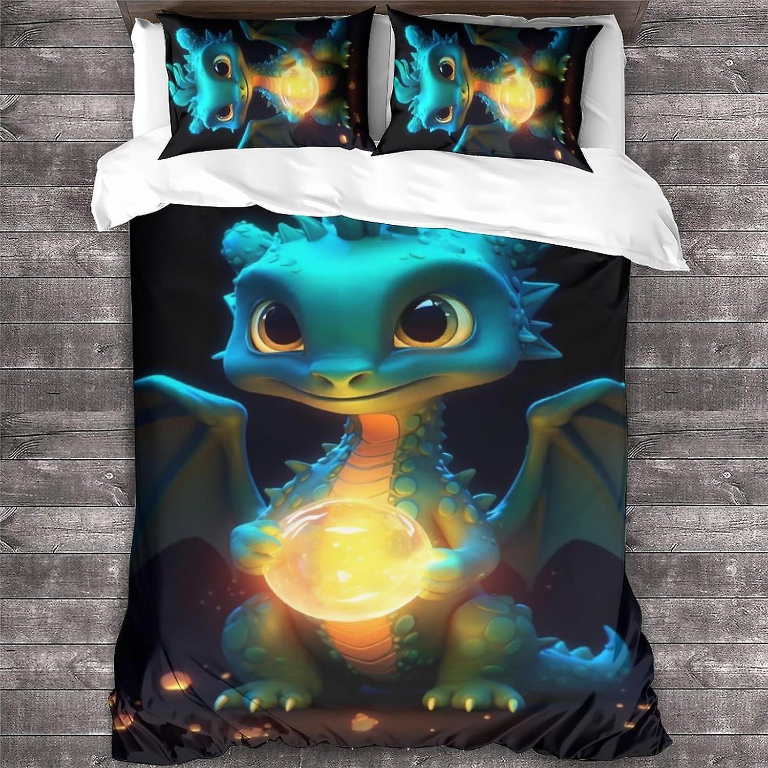 ARIJORJA Dinosaur Påslakan Täcke Djur Tema Täcke Täcke 3D djur Mönster Sängkläder Set För Barn Present, Täcke Täcke Ultra Soft Room Decor Sängkläder