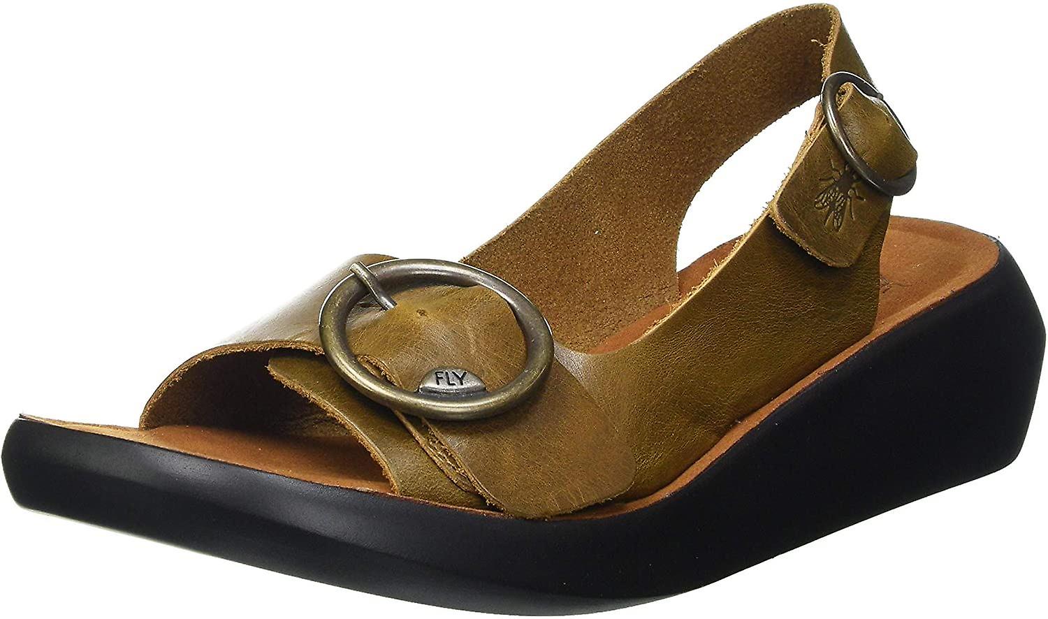 Fly London Berk754fly Camel Womens Leather Slingback Sandals Shoes