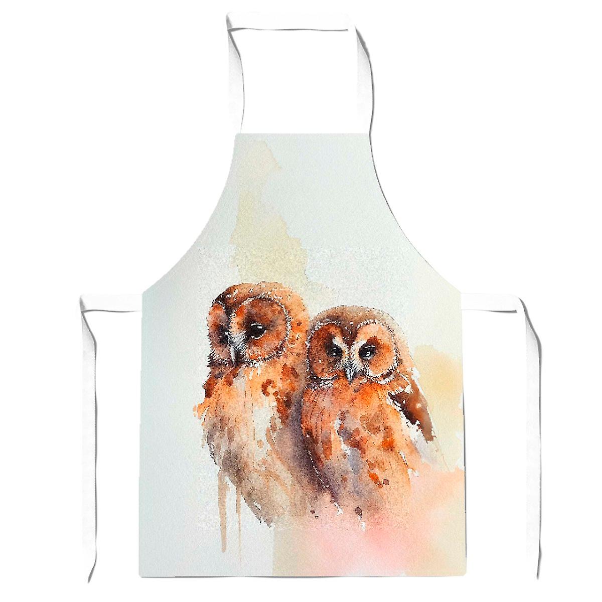 Loving Tawny Owls Watercolour Apron