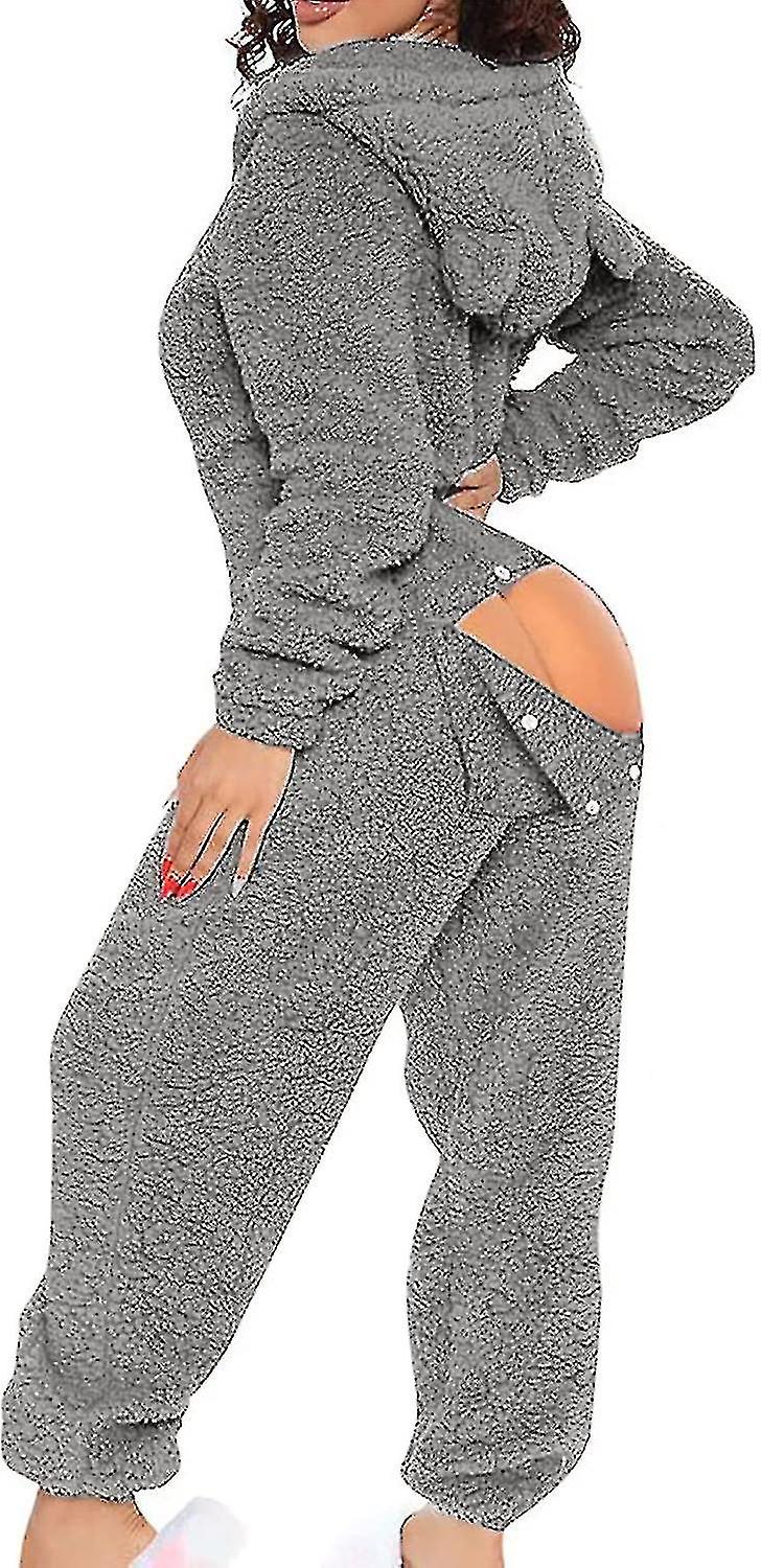 مثير الكبار Onesie بيجاما للنساء بعقب رفرف الصوف مقنعين قطعة واحدة بيجاما المرأة رقيق ملابس النوم، الجمعة السوداء
