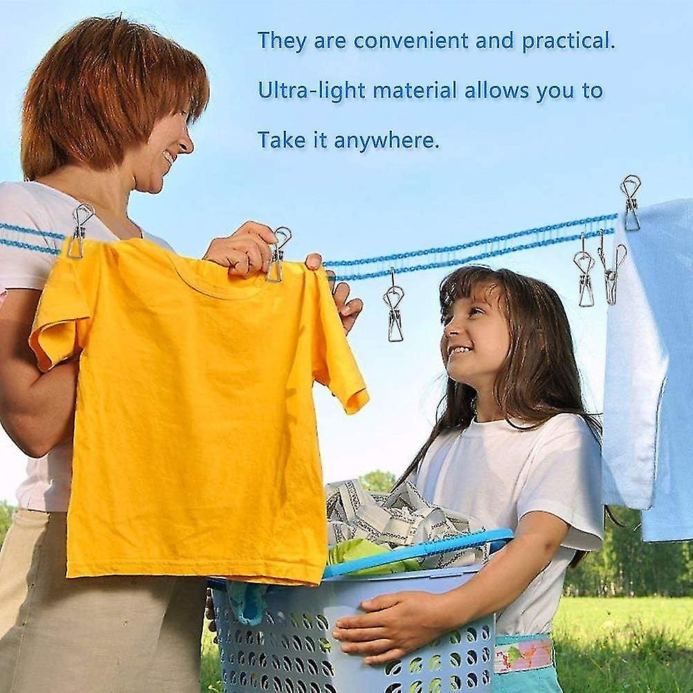 Adjustable Portable Clotheslines for Windproof Fence Clothesline Rope for Camping Travel Home Use 3P