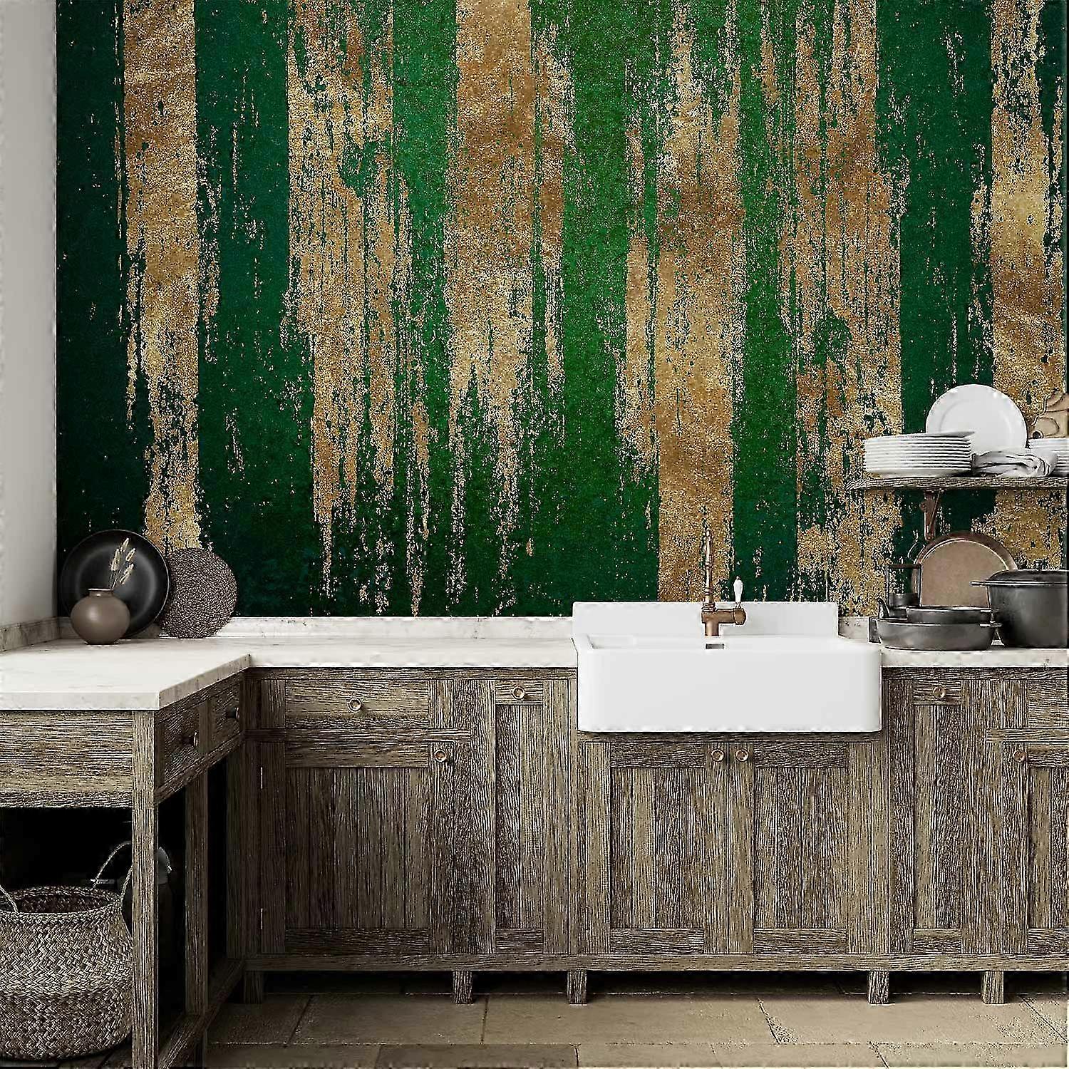 Wall Mural - Golden-Green Expression