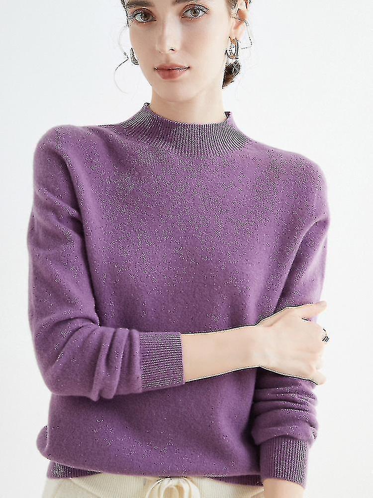 Pull en cachemire pour femmes 100% cachemire léger à manches longues col rond pull tricoté