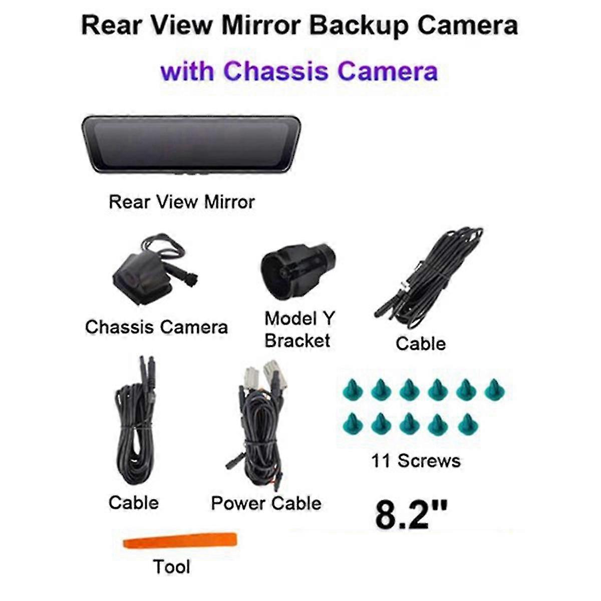 Car Streaming Media Electronic Rearview Mirror Front Camera Recorders for Model Y
