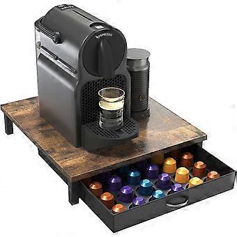 Original Pod Holder Drawer, 42 Nespresso Capsule Organizer, Rustic Brown