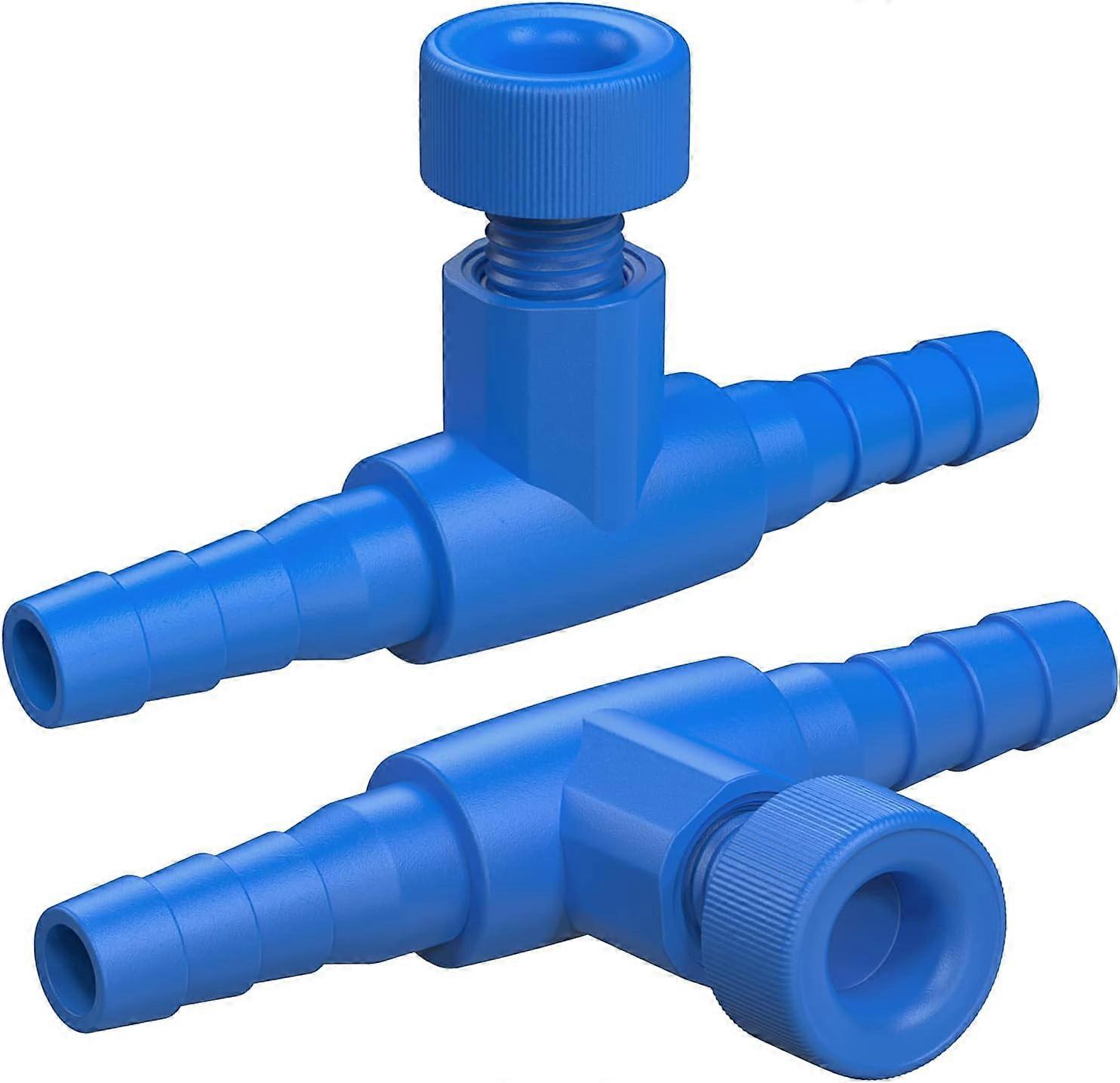 Aquarium Air Control Valves Air Flow Controllers Regulators Adjustable Blue Hose Connectors for Fish Tanks, 10 Pack