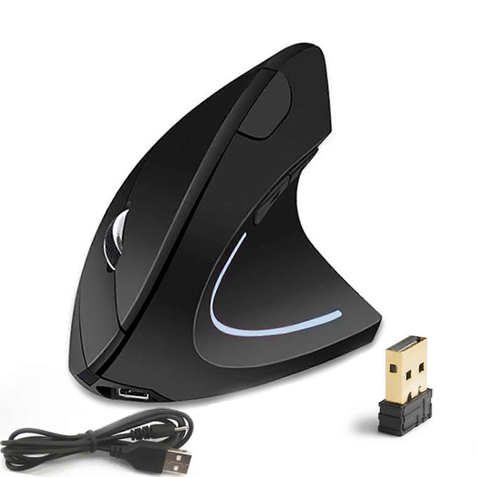 Ergonomic Vertical Mice Usb Wireless Ergonomic Mouse,2.4g Rechargeable Optical Vertical Mouse High Precision Optical Mouse Adjustable1200 Dpi,5 Button