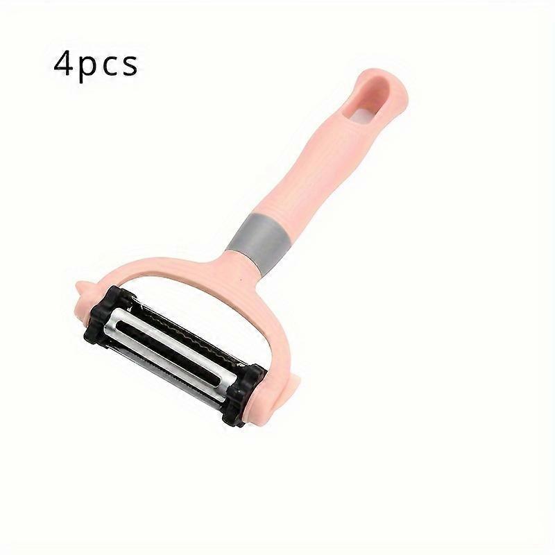 4pcs Stainless Steel Blade Peeler Set - Multifunctional 3-in-1 Kitchen Tool, Vegetable and Potato Shredder Cutter