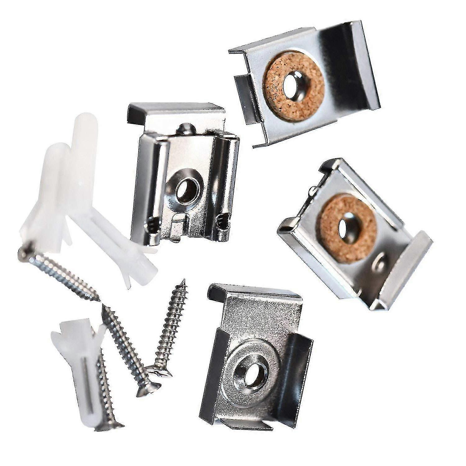 Ctmw 2 Sets (8 Pieces) Spring Loaded Mirror Hanger Clips Set Unframed Mirror Mount Cl