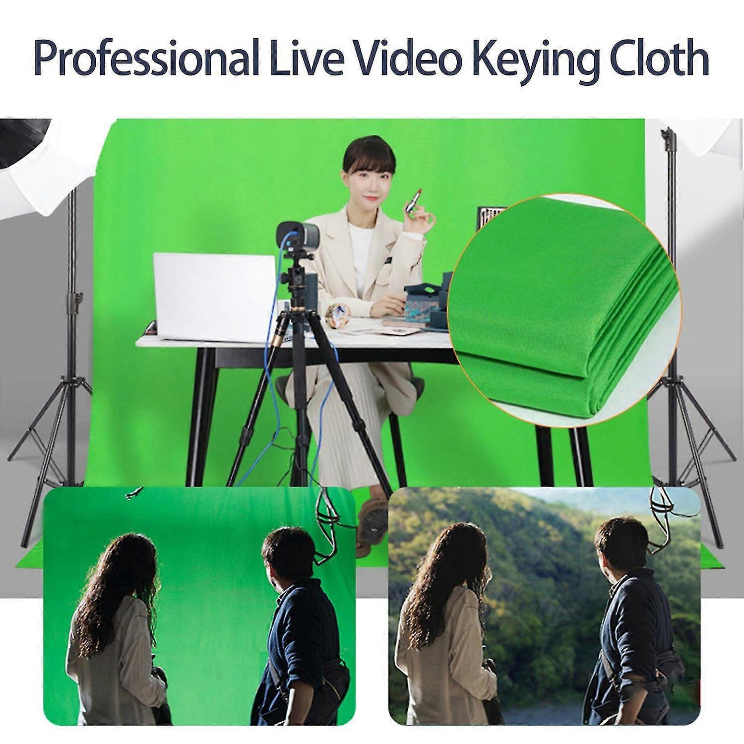 Green Screen Backdrop Opaque Double Short Video Props Vertical Photo Background Screen Cloth Sci-Fi 