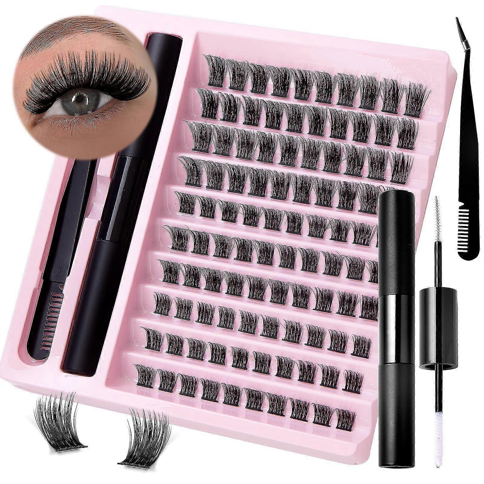 Large capacity single cluster false eyelashes set natural segmented hair daily DIY grafted eyelashes