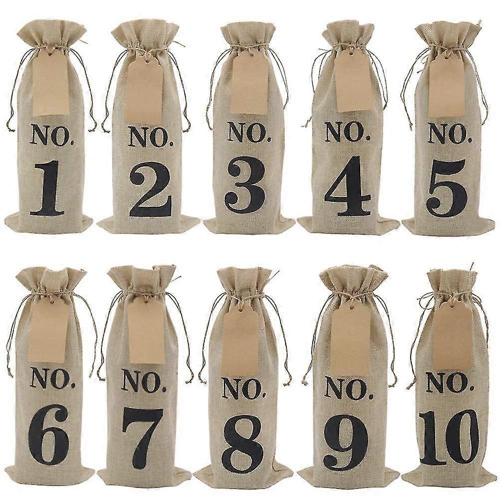 10-pack linen wine bottle storage box with labels