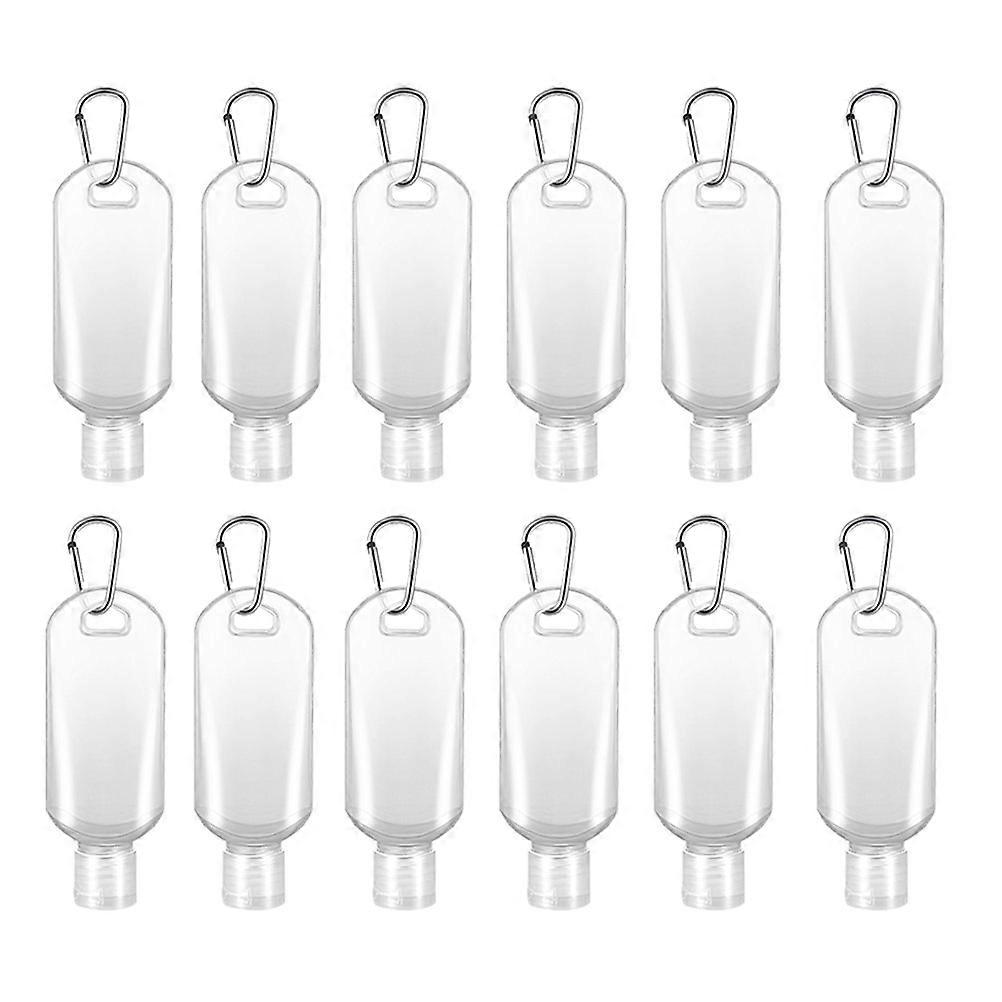 12pcs 50ml Refillable Bottles with Hook Travel Bottle Hand Sanitizer Bottle
