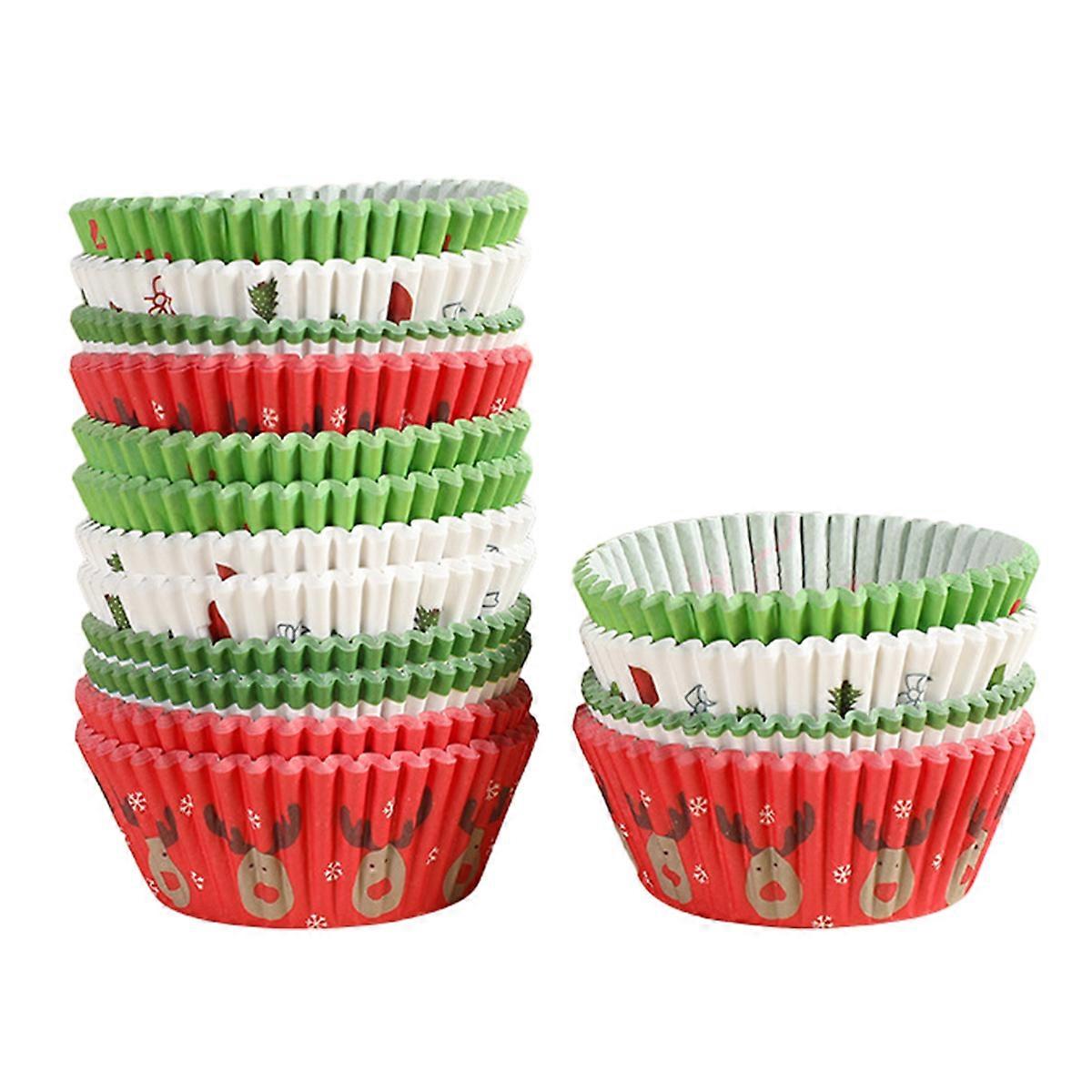 200pcs cake paper cups Christmas series of high temperature resistant round baking paper cups