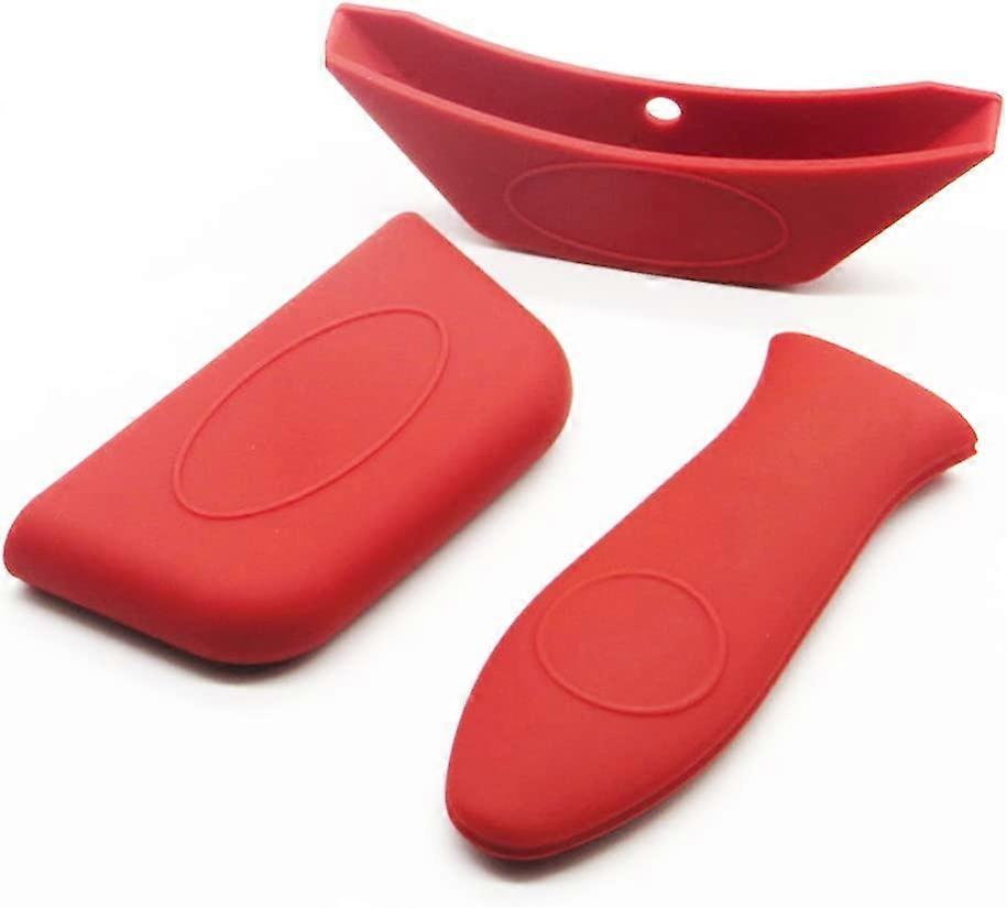 Silicone Hot Handle HolderPotholder 3 Pack include for Cast Iron Skillets, Pans