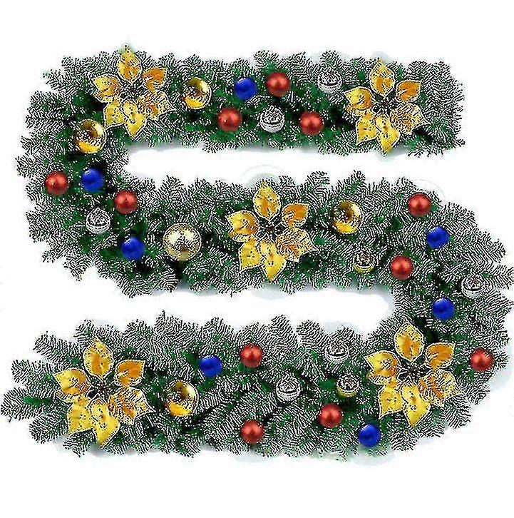 Exquis 9 Ft Guirlande De Noël Porte En Rotin Décoration De Noël