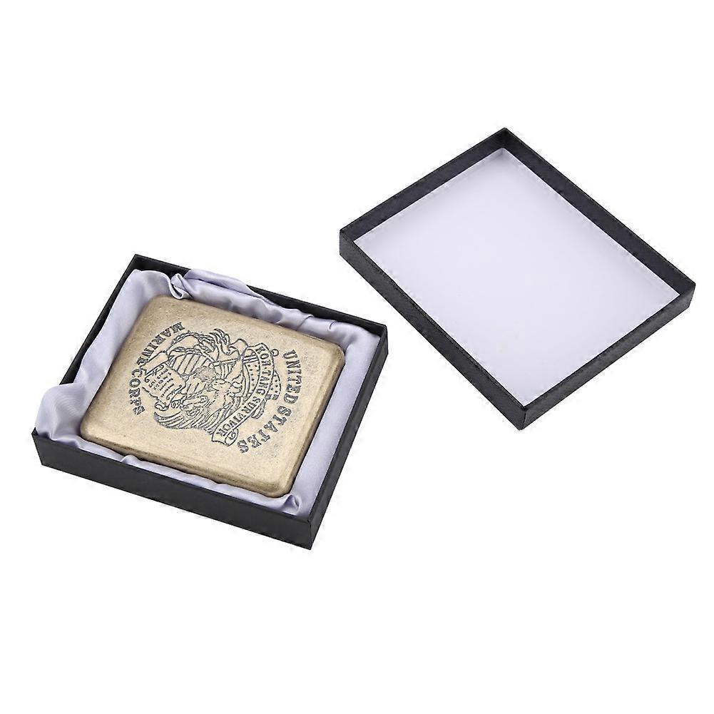 Retro sigaretteske i bronse med dobbeltsidig lomme for 20 sigaretter (#2)