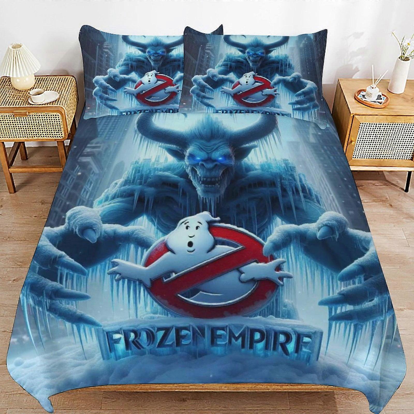 x294 Pogromcy duchów Frozen Empire Bed Poszwa na kołdrę Zestawy pościeli z mikrofibry Drukowane w 3D lekkie 3-częściowe zestawy kołder, 1 poszewka na kołdrę i 2 poduszki