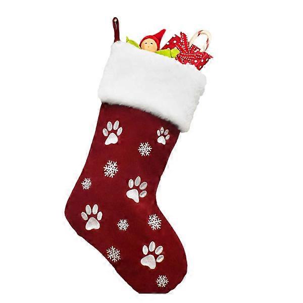 Christmas Buffalo Plaid Stocking Decorations with Plush Cuff