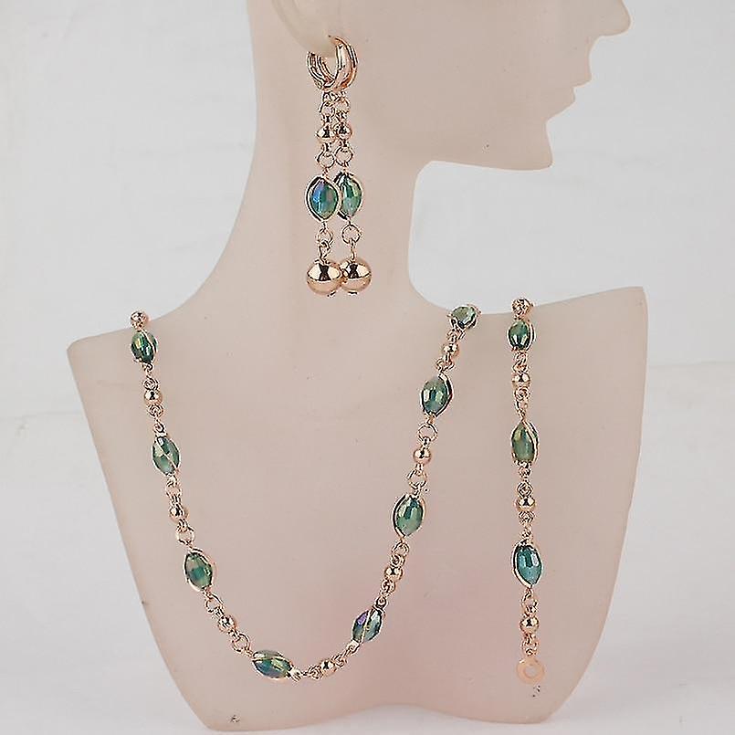 مجموعات المجوهرات أزياء الكريستال الخرز مجموعات المجوهرات الذهب مجموعات مجوهرات الزفاف قلادة المرأة