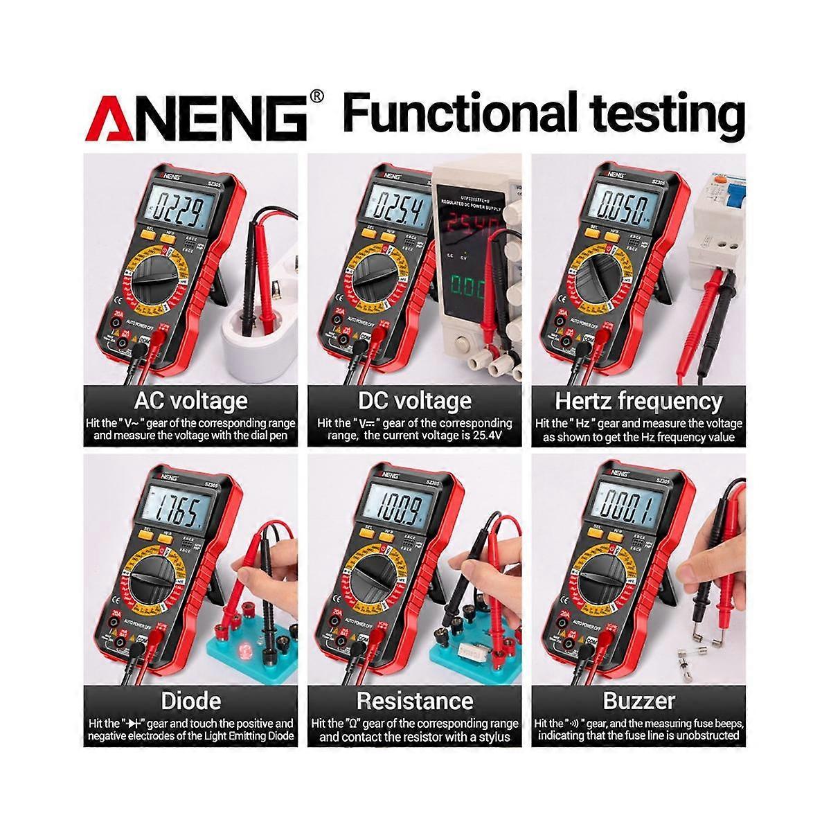 SZ305 1999 Counts Multimeter Capacitor Testers Smart Voltmeter AC/ Current Resistance Ohm Test Too