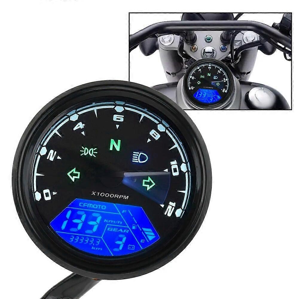Motorcycle Speedometer Moto Dashboard LED Digital Indicator Tachometer Fuel Meter Night vision Dial Odometer Universal Panel
